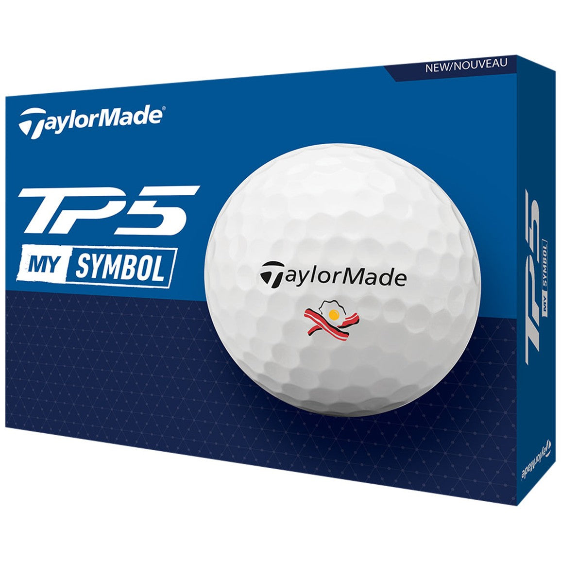 TaylorMade 2024 TP5 My Symbol Bacon & Egg Print Golf Ball