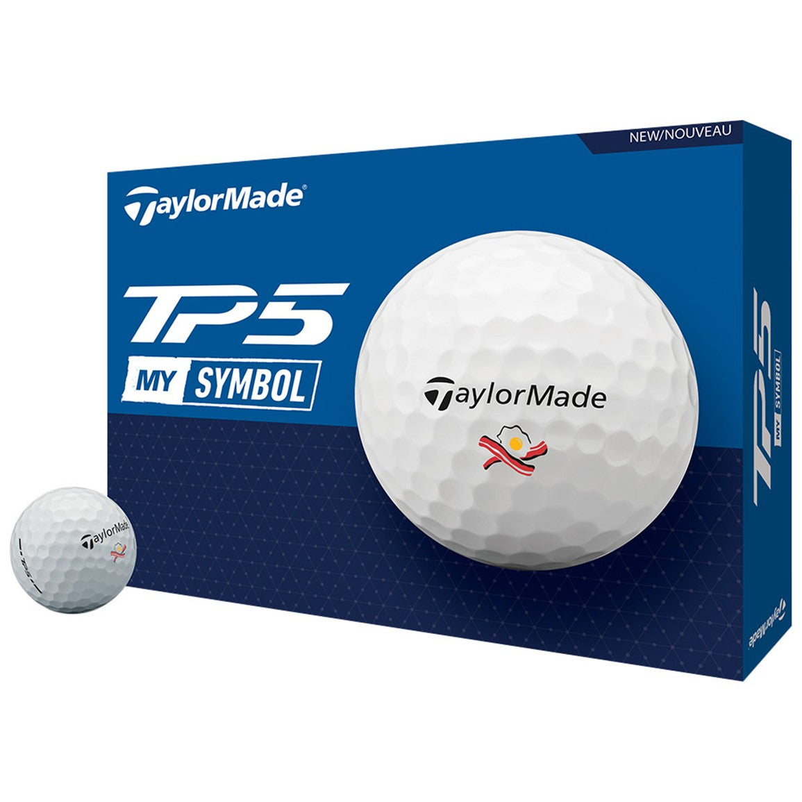 TaylorMade 2024 TP5 My Symbol Bacon & Egg Print Golf Ball