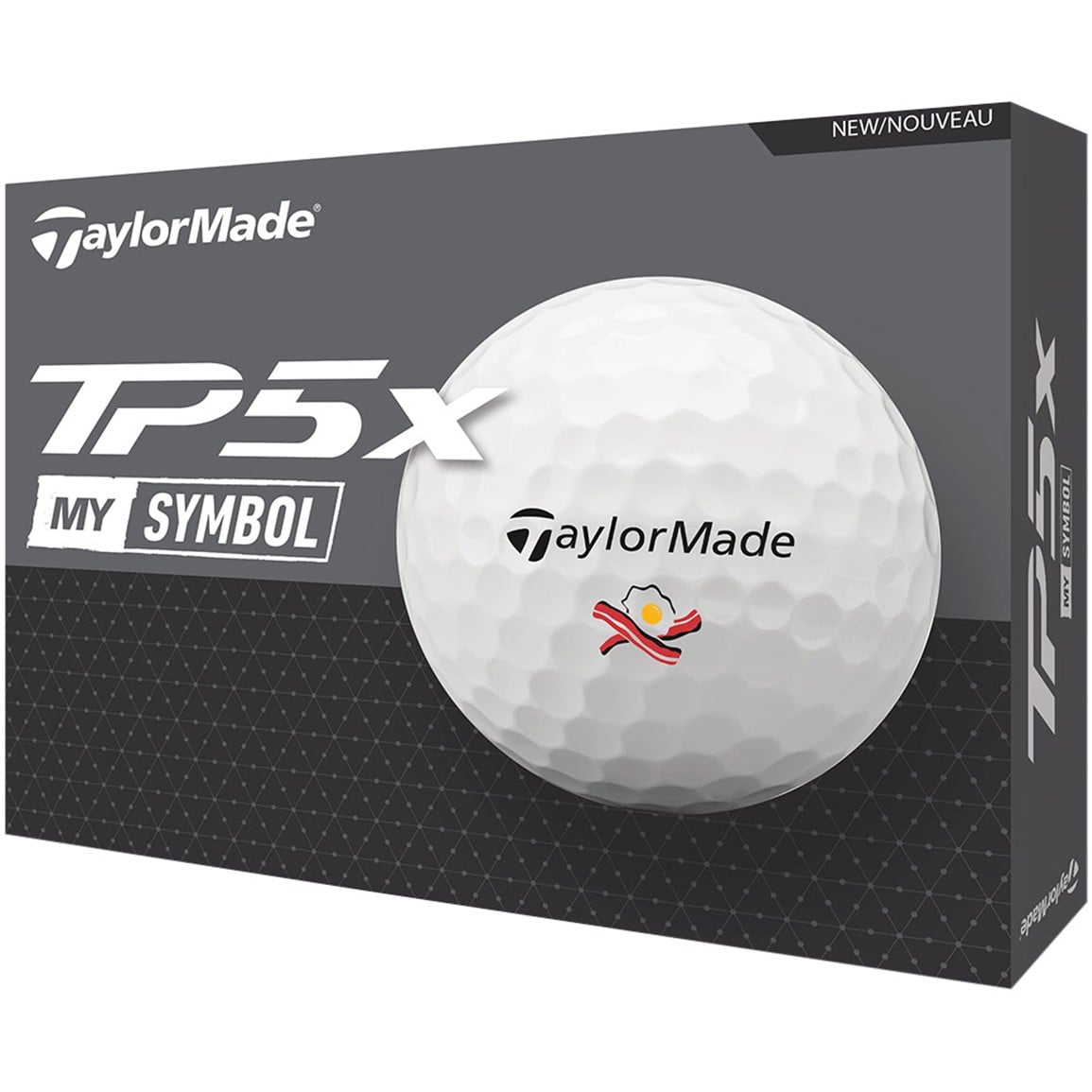 TaylorMade 2024 TP5x My Symbol Bacon & Egg Print Golf Ball