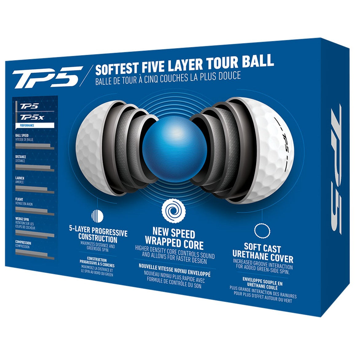 TaylorMade 2024 TP5 My Symbol Bacon & Egg Print Golf Ball