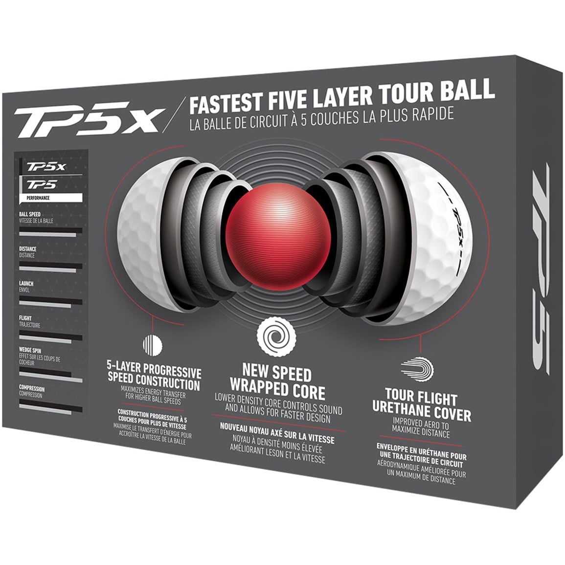 TaylorMade 2024 TP5x My Symbol Bacon & Egg Print Golf Ball