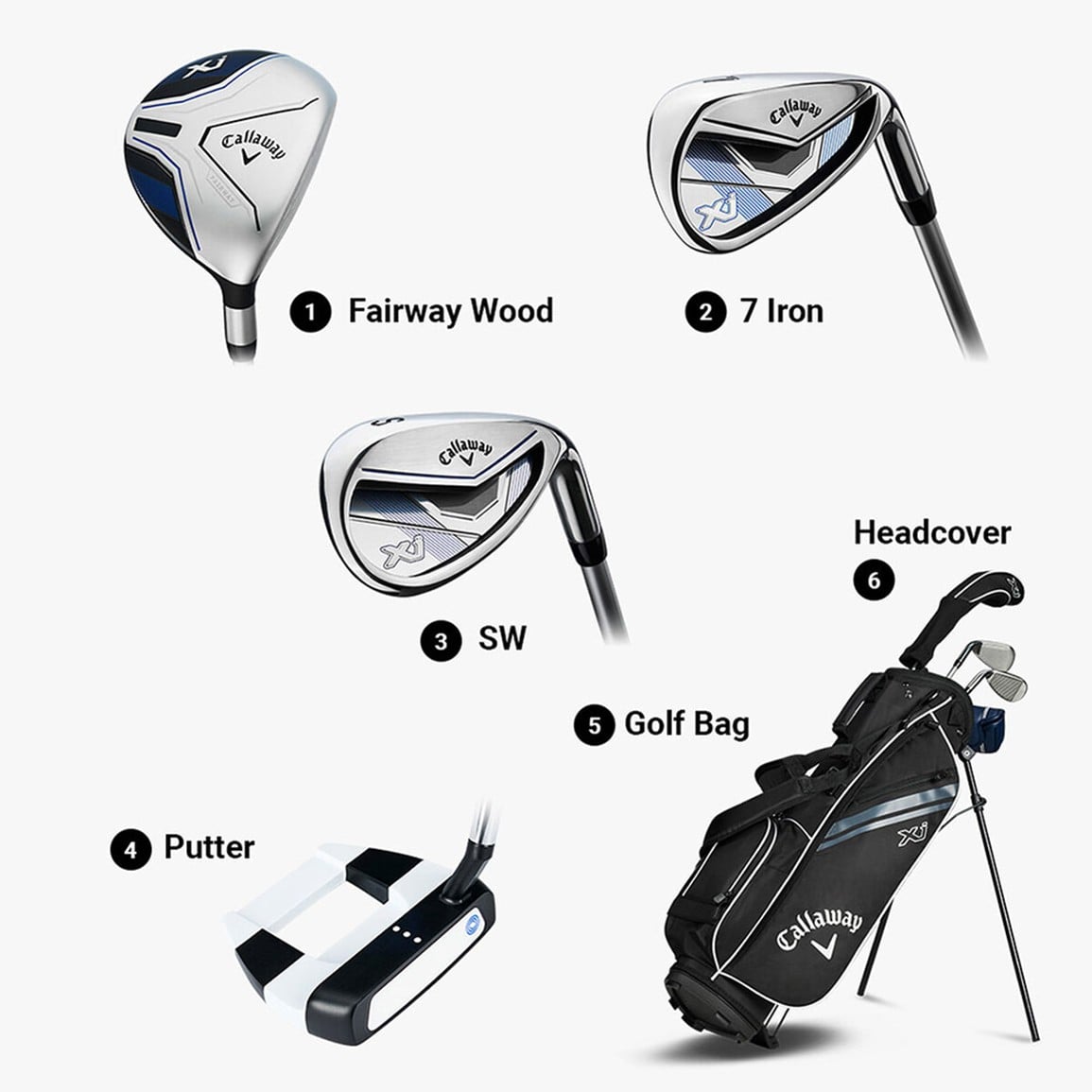 Callaway Junior XJ-1 5-Piece Golf Set w/Stand Bag