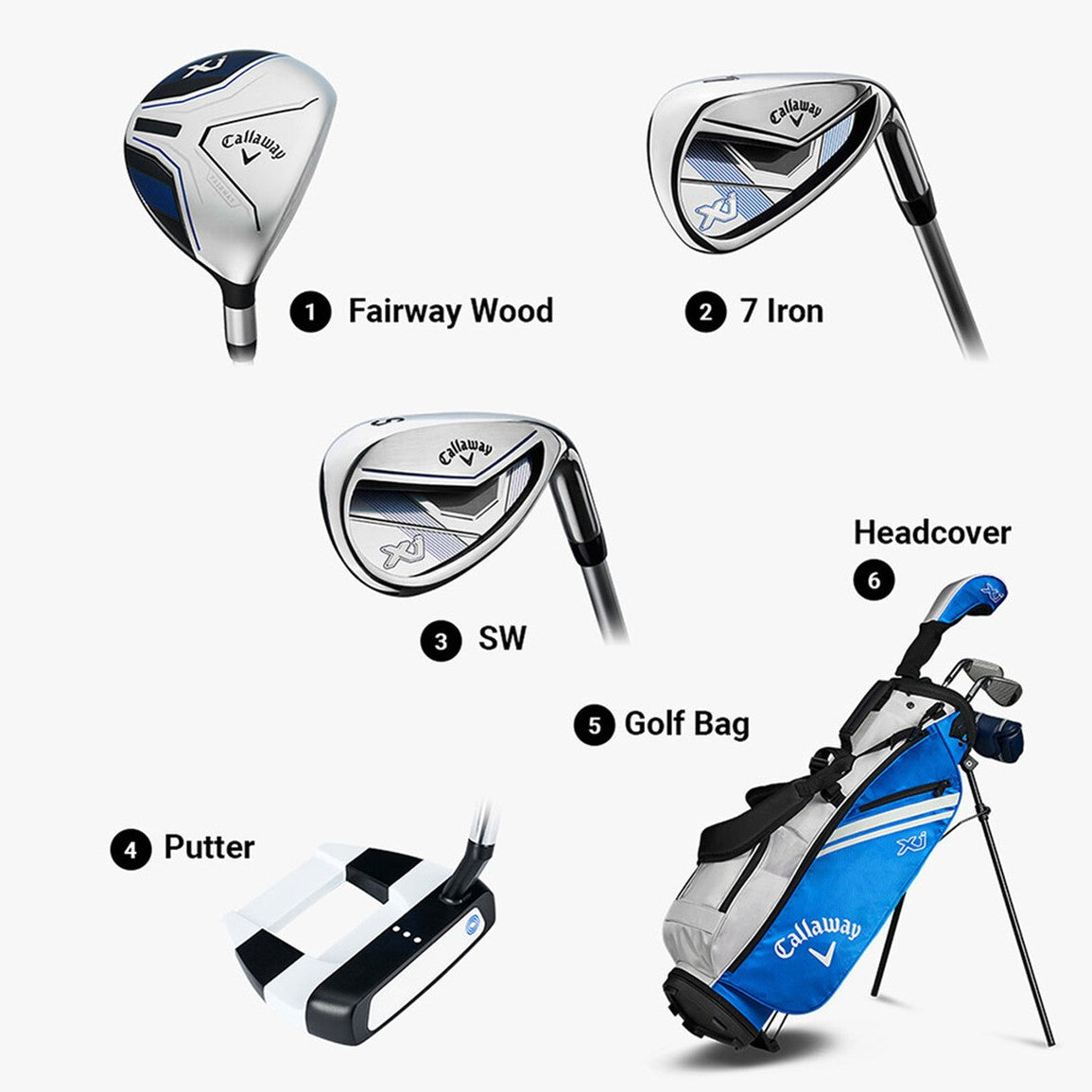 Callaway Junior XJ-1 5-Piece Golf Set w/Stand Bag