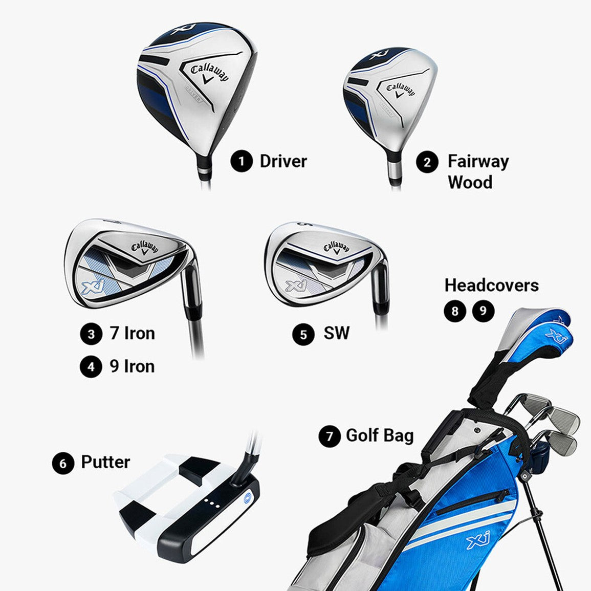 Callaway Junior XJ-2 7-Piece Golf Set w/Stand Bag