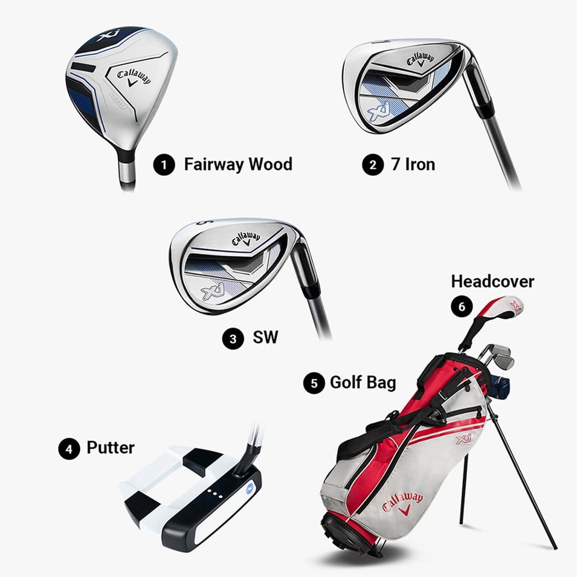 Callaway Junior XJ-1 5-Piece Golf Set w/Stand Bag