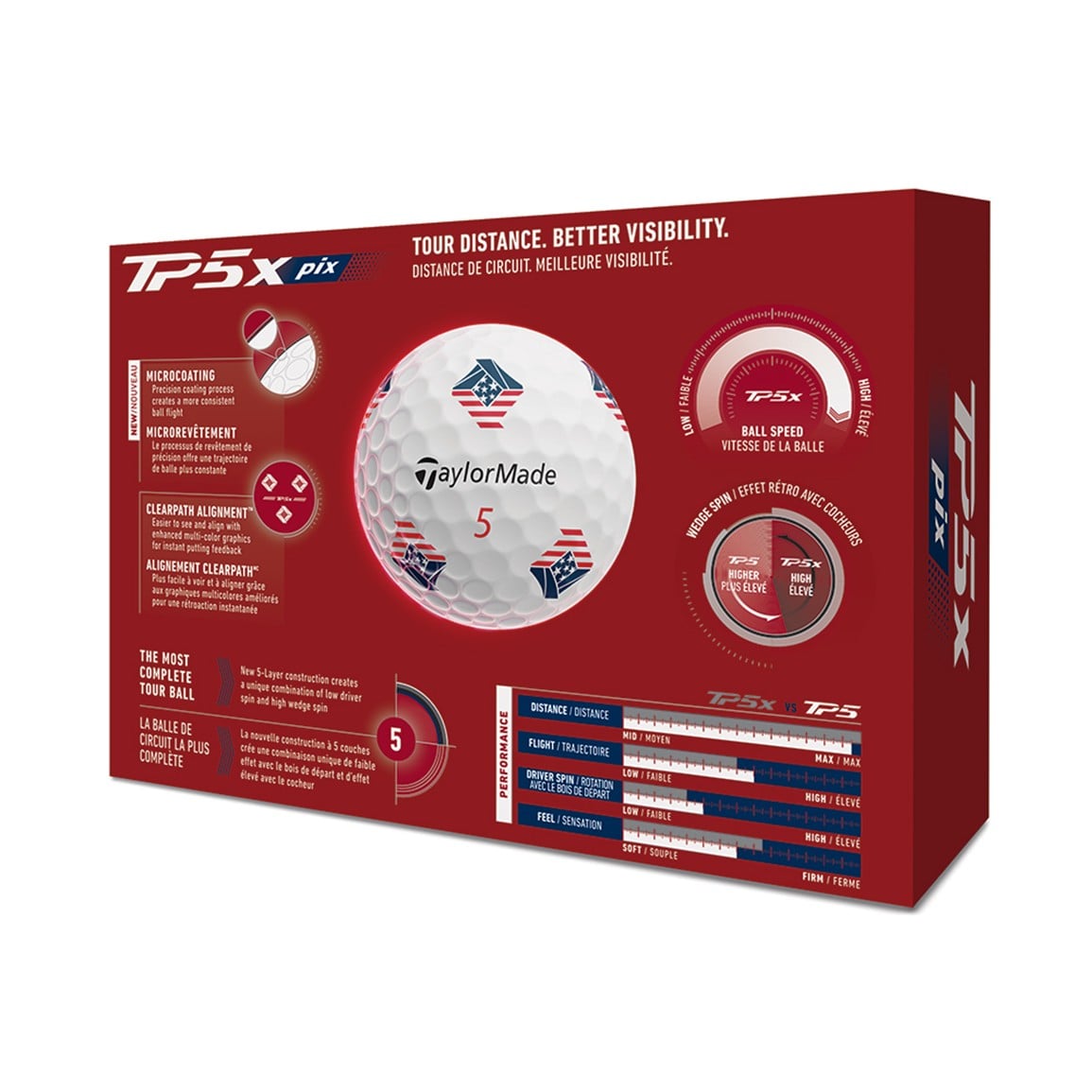 TaylorMade 2026 TP5x PIX USA Golf Ball
