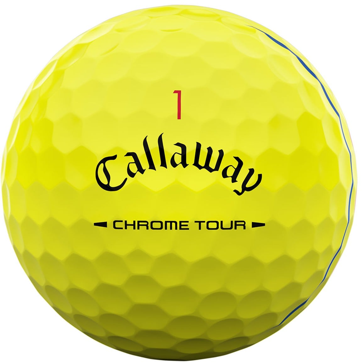 Callaway 2026 Chrome Tour 360 Yellow Stripe Golf Ball