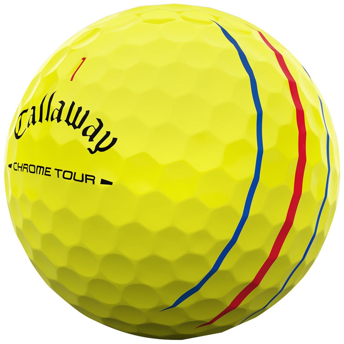 Callaway 2026 Chrome Tour 360 Yellow Stripe Golf Ball