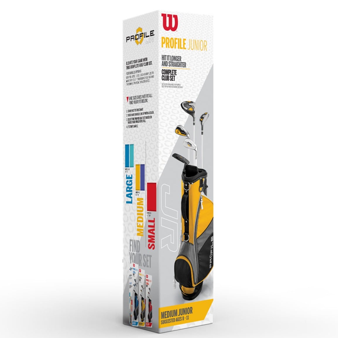 Wilson Junior Profile JGI Yellow Packaged Set (for kids 50-56" tall)